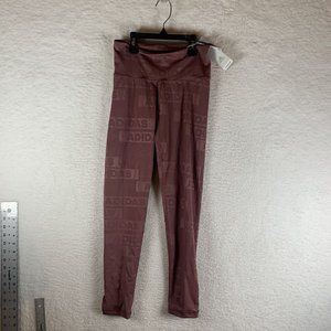 Adidas Tights Women's Small Quiet‎ Crimson Deboss Optime Polyester Stretch 7267